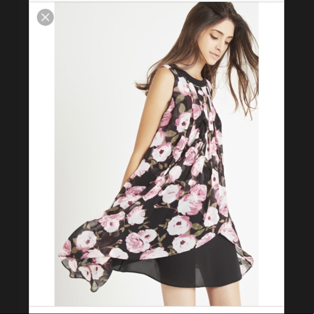 Asymmetrical Tiered Floral Print Dress
